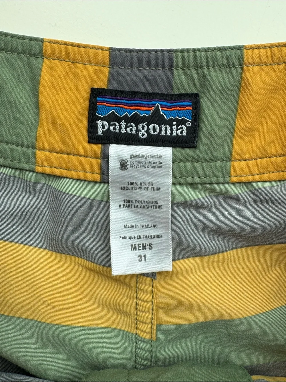 Patagonia Wavefarer Board Short Men 31 Strip Swim Truck Drawstring